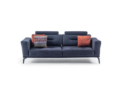 3-Sitzer Grau Modern Design Luxus Stoffsofa Wohnzimmer Dreisitzer Sofa